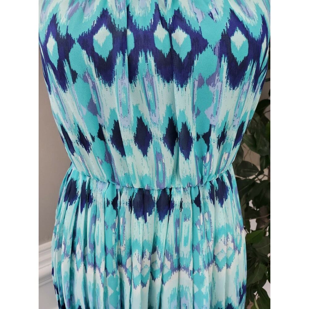 H&M Women's Multicolor 100% Polyester Scoop Neck Sleevelesss Knee Length Dress 6 - Picture 3 of 11